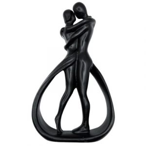 Statue Couple Amoureux Passionnés noir