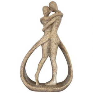 Statue Couple Amoureux Passionnés beige