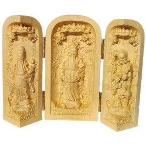 Triptyque Statues 3 Sages Protecteurs