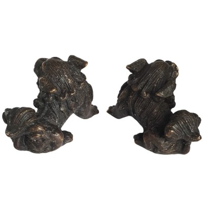 Fu Dogs Gardiens du Temple cuivre – Image 3