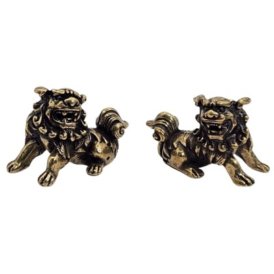 Fu Dogs Gardiens du Temple cuivre – Image 2
