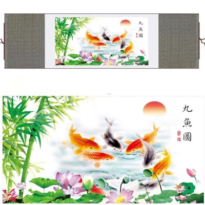Kakemono Poissons Carpes Koi Célestes
