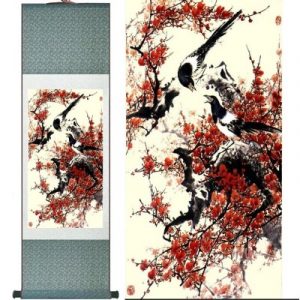 Kakemono Cerisier rouge et Pies