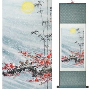 Kakemono Cerisier et Bambous au Soleil