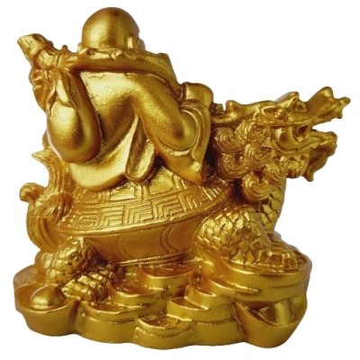 Statue Bouddha sur Tortue Dragon dorée – Image 2
