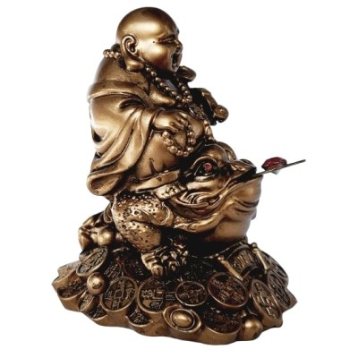 Statue Bouddha sur Grenouille bronze – Image 2