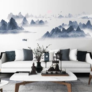 Sticker Montagne bleue au Levant