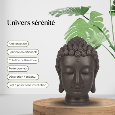 Statue Tête de Bouddha Serein – Image 3