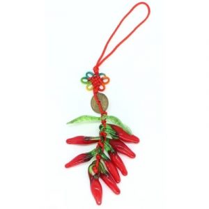 Suspension Porte Clés Piments, Pièce de monnaie