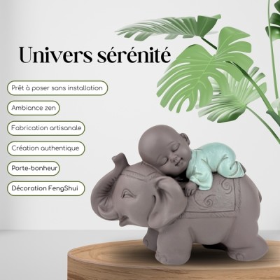 Statue Bouddha sur son Eléphant – Image 2