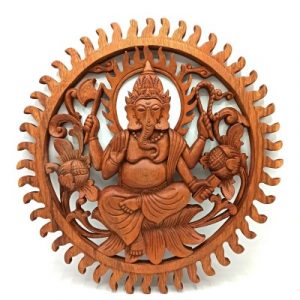 Panneau Décoratif Sculpté Ganesh 40cm