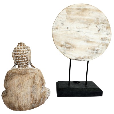 Set Statue Bouddha Serein, Mandala blanc – Image 2