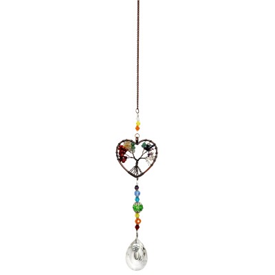 Suspension Coeurs des 7 Chakras, Cristaux à Facettes – Image 2
