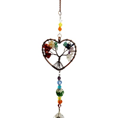 Suspension Coeurs des 7 Chakras, Cristaux à Facettes – Image 3