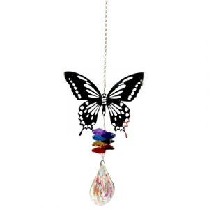 Suspension Miroir Papillon, Cristal Goutte