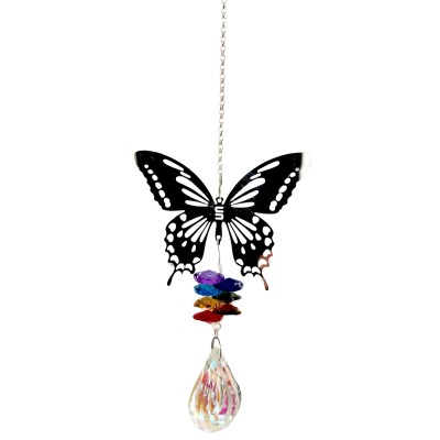Suspension Miroir Papillon, Cristal Goutte