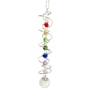 Suspension Spirale Cristal à facettes 30mm