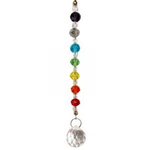 Suspension des 7 Chakras, Cristal à Facettes 20mm