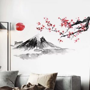 Sticker Fleurs de Cerisier au Mont Fuji