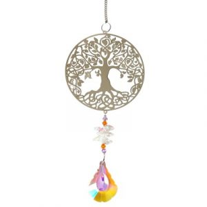 Suspension Miroir Arbre de Vie Cristal Goutte