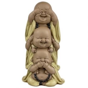 Grande Statue 3 Bouddhas Rieurs de Sagesse