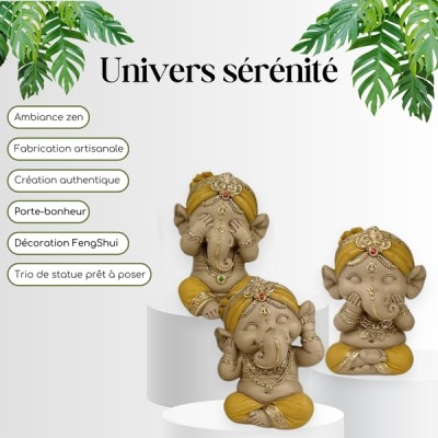 3 Statues Ganesh de la Sagesse – Image 3