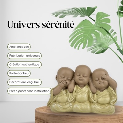 Statue 3 Bébés Bouddhas de la Sagesse – Image 3