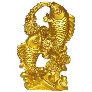 statue poissons Carpes passant la porte du Dragon vue avant