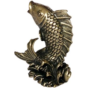 Statue Poisson Carpe en cuivre Feng Shui, vue de côté