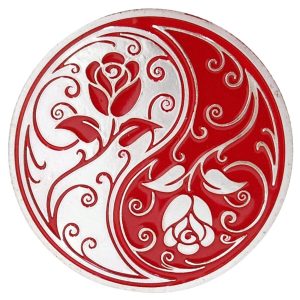 Amulette Yin Yang argentée Feng Shui recto