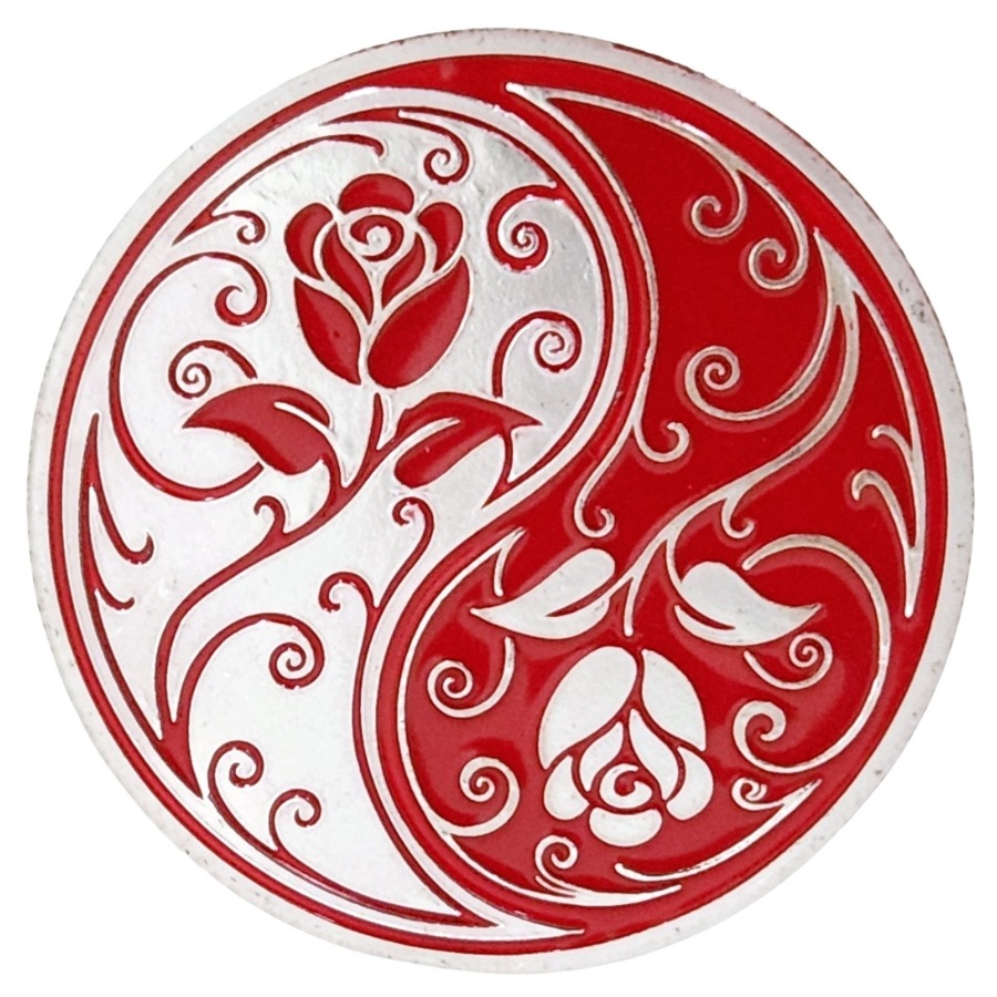 Amulette Yin Yang argentée Feng Shui recto