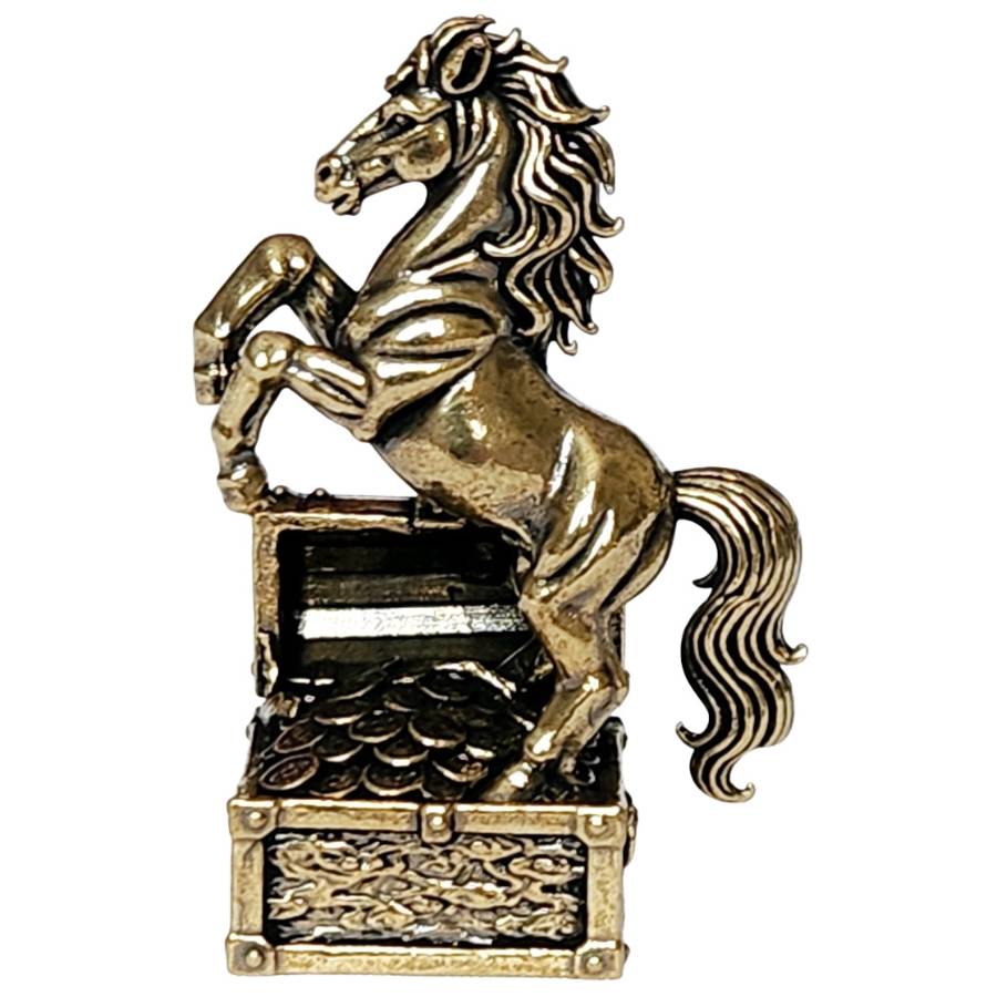 statue cheval au trésor Feng Shui en laiton – symbole de richesse sécurisée
