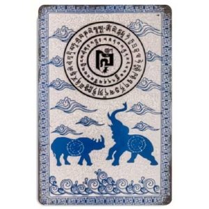 plaque décorative Remède Étoile 7 rhinocéros et éléphant bleus Feng Shui