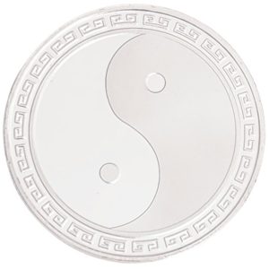 Amulette Yin Yang argentée Feng Shui recto