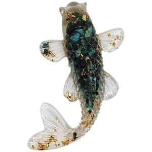 Figurine Poisson Carpe en Turquoise Africaine Feng Shui, vue de face