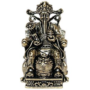 statue dieu de la richesse caishen feng shui en laiton vue de face