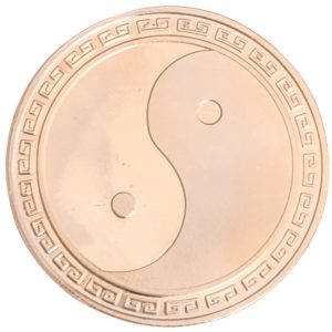 Amulette Yin Yang dorée Feng Shui recto