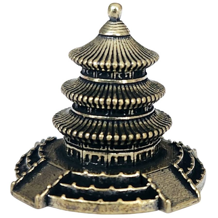 Pagode Wen Chang en cuivre Feng Shui vue de face