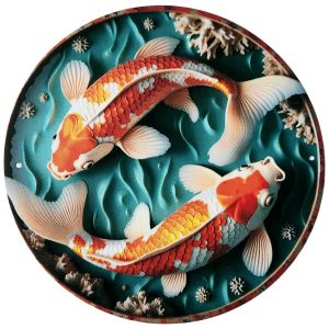 plaque décorative Duo de Carpes Feng Shui