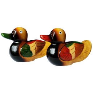 statues canards mandarins fidèles feng shui bois