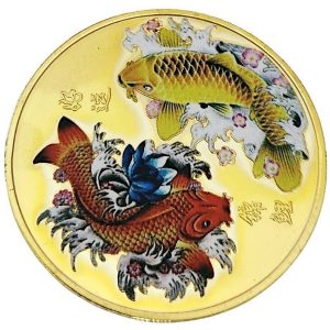 Amulette double poissons carpes feng shui recto
