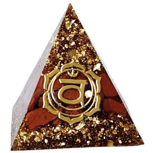 Pyramide orgonite Svadhisthana chakra en jaspe rouge