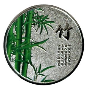 amulette argentée bambou sfeng shui quatre gentilshommes