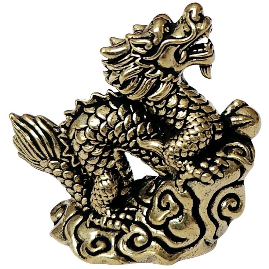 Statue Dragon Serpent en laiton – détail des écailles