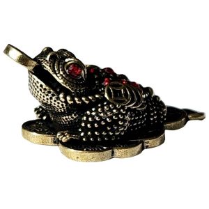 Petite Statue Grenouille Porte-Bonheur en laiton Feng Shui