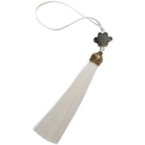 Suspension Noeud Mystique blanc métal Feng Shui