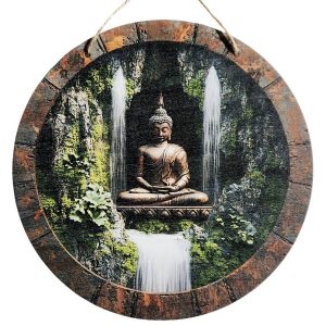 plaque bouddha cascade zen feng shui decoration murale apaisante