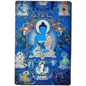 plaque bouddha de medecine feng shui decoration murale