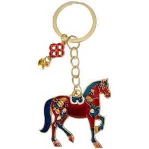 porte cles cheval succes feng shui rouge talisman reussite