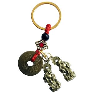 porte-clés double Pi Yao Feng Shui talisman protection prospérité